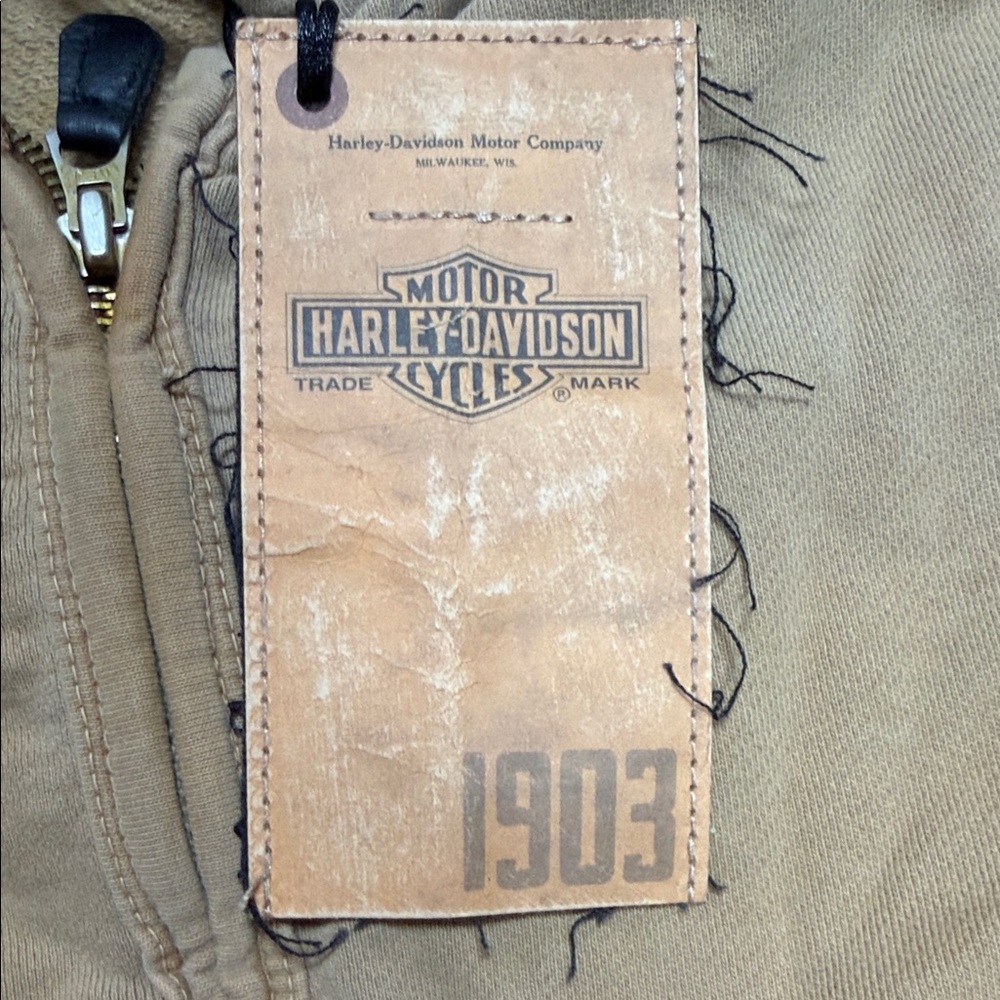 Harley-Davidson sweatshirt-1903 Upright Eagle Tan knit - Picture 2 of 7